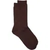 Nordstrom Textured Check Viscose Blend Socks In Brown
