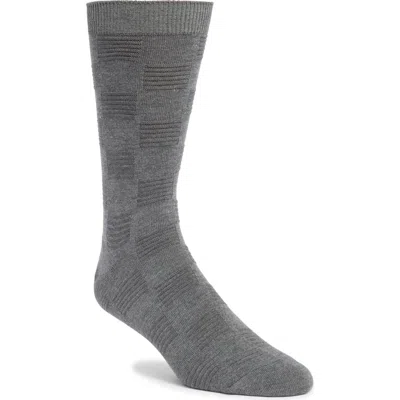 Nordstrom Textured Check Viscose Blend Socks In Gray