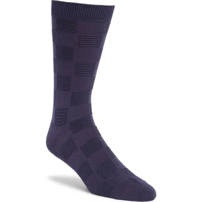 Nordstrom Textured Check Viscose Blend Socks In Blue