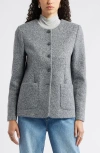 Nordstrom Textured Collarless Jacket In Black