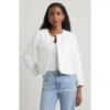 Nordstrom Textured Collarless Jacket In Ivory Tofu