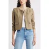 Nordstrom Textured Collarless Jacket In Brown