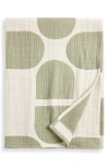 Nordstrom Textured Cotton Throw Blanket In Green Halo Multi