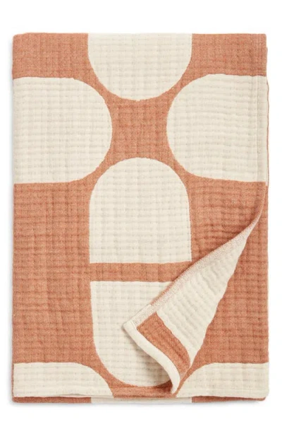 Nordstrom Textured Cotton Throw Blanket In Brown
