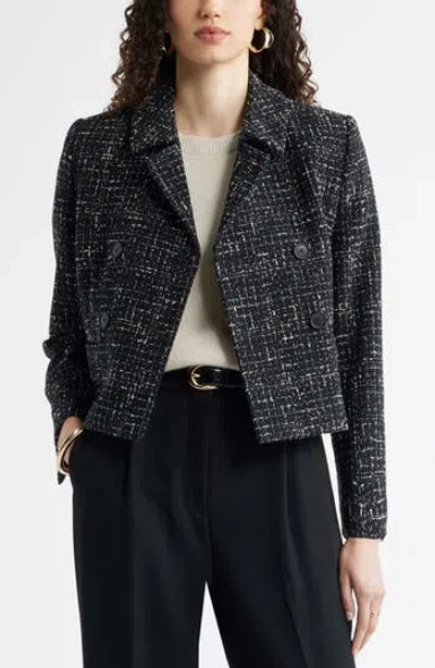 Nordstrom Textured Cropped Jacket In Black
