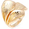 Nordstrom Textured Petal Cocktail Ring In Gold