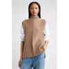 Nordstrom Textured Sleeveless Mock Neck Sweater In Brown