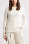 Nordstrom Textured Slim Crewneck Sweater In Ivory Pristine