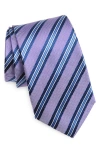 Nordstrom Textured Stripe Silk Jacquard Tie In Purple