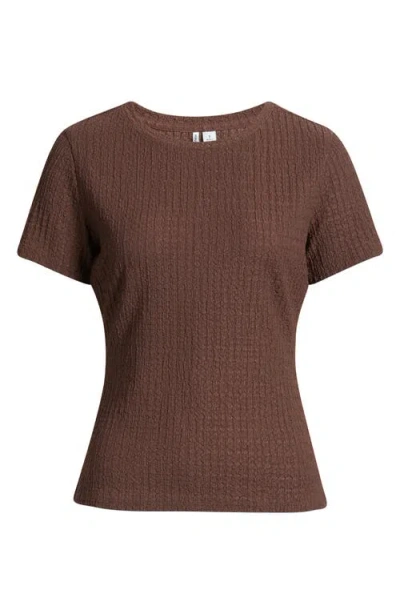 Nordstrom Textured T-shirt In Brown
