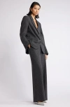 Nordstrom Textured Wide Leg Pants In Light Grey Speckle