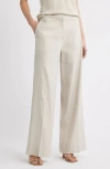Nordstrom The Lennox Linen Blend Wide Leg Trousers In Brown