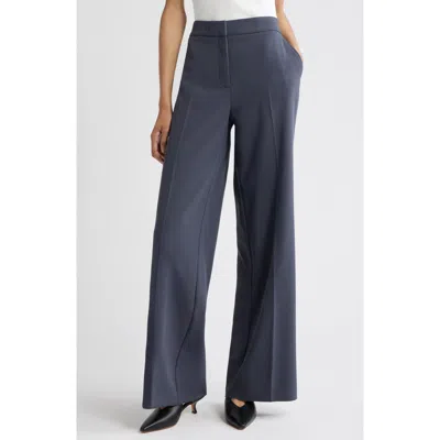 Nordstrom The Lennox Wide Leg Trousers In Gray
