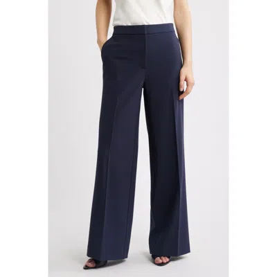 Nordstrom The Lennox Wide Leg Trousers In Blue