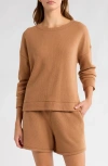 Nordstrom Brushed Rib Knit Pajamas In Tan Thrush