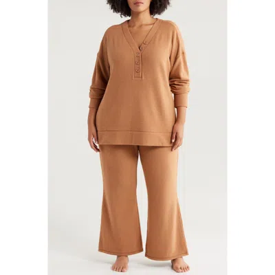 Nordstrom Thermal Top & Pants Lounge Set In Tan Thrush
