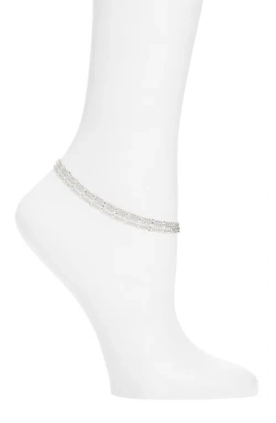 Nordstrom Three-row Delicate Chain Anklet In Metallic