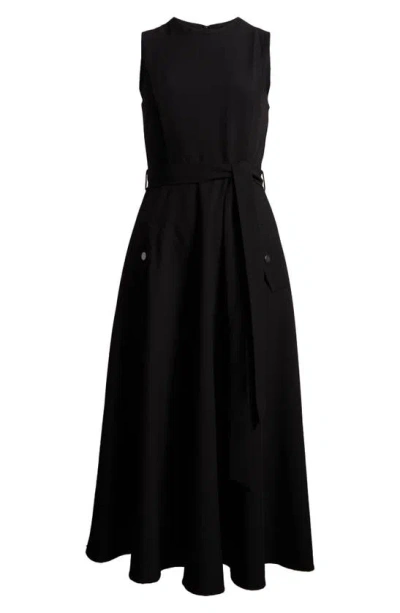 Nordstrom Tie Belt Fit & Flare Dress In Black
