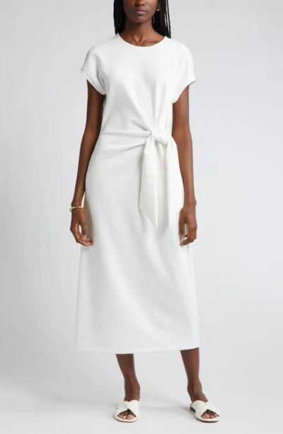 Nordstrom Tie Waist Midi Dress In Ivory Cloud