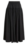 Nordstrom Tiered Cotton Poplin Maxi Skirt In Black