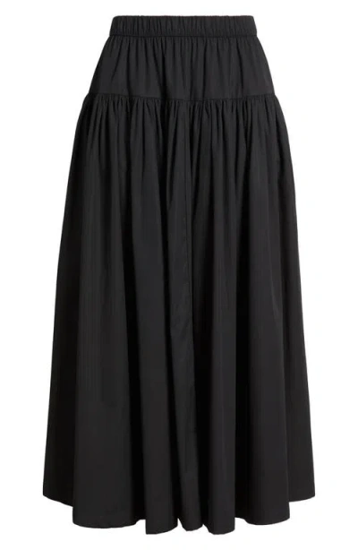 Nordstrom Tiered Cotton Poplin Maxi Skirt In Black