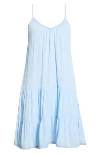 Nordstrom Tiered Crinkle Cover-up Dress In Blue