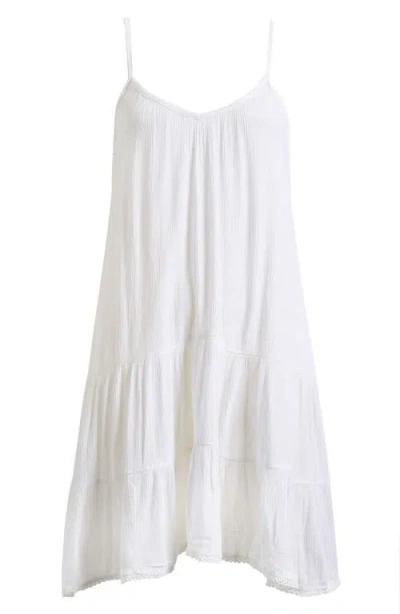 Nordstrom Tiered Crinkle Cover-up Dress In White