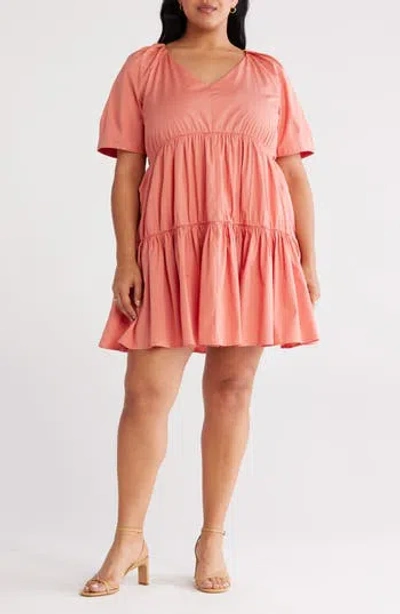 Nordstrom Tiered Minidress In Pink