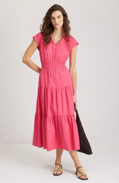 Nordstrom Tiered Poplin Maxi Dress In Pink