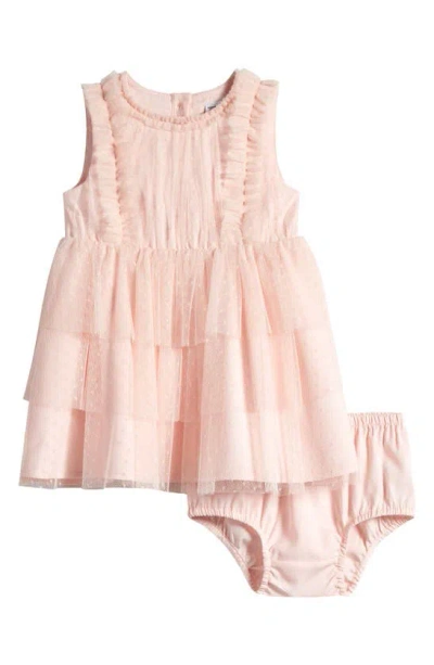 Nordstrom Babies'  Tiered Tulle Dress & Bloomers In Pink Veil Rose