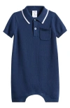 Nordstrom Tipped Cotton Sweater Romper In Navy Denim