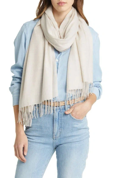 Nordstrom Tissue Weight Wool & Cashmere Scarf In White