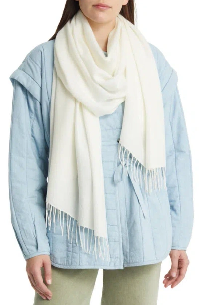 Nordstrom Tissue Weight Wool & Cashmere Scarf In Ivory Winter
