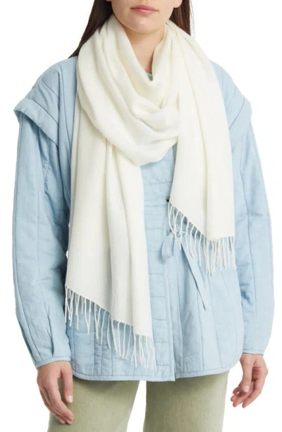 Nordstrom Tissue Weight Wool & Cashmere Scarf In White