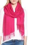 Nordstrom Tissue Weight Wool & Cashmere Scarf In Pink Berry