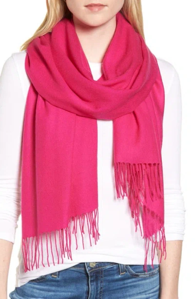 Nordstrom Tissue Weight Wool & Cashmere Scarf In Pink Berry