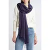 Nordstrom Tissue Weight Wool & Cashmere Scarf In Purple Night