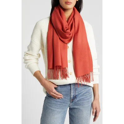 Nordstrom Tissue Weight Wool & Cashmere Scarf In Red