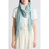 Nordstrom Tissue Weight Wool & Cashmere Scarf In Teal Mist