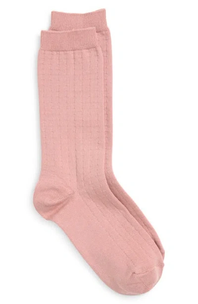 Nordstrom Tonal Dot Crew Socks In Pink Puff