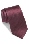 Nordstrom Tonal Stripe Silk Tie In Wine