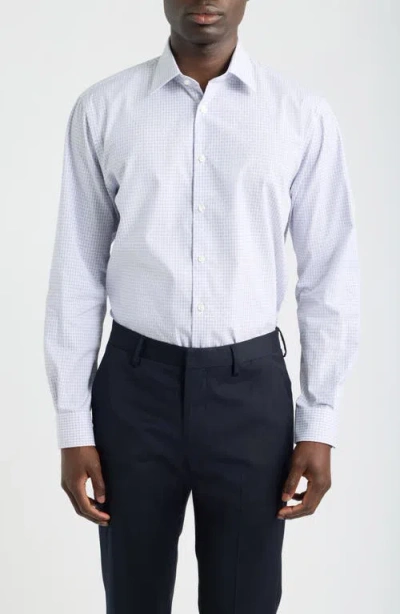 Nordstrom Traditional Fit Check Premium Non-iron Cotton Dress Shirt In Neutral