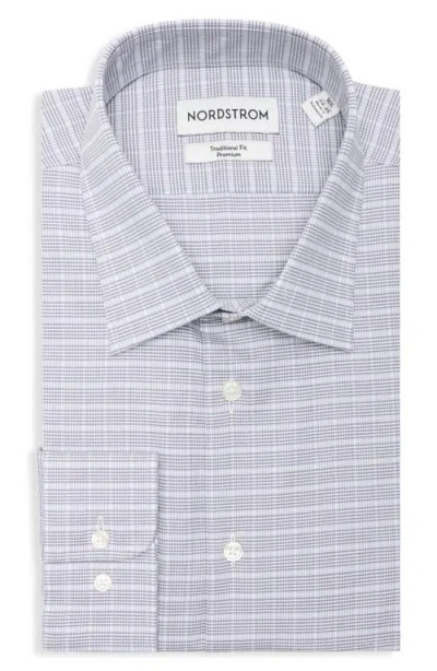 Nordstrom Traditional Fit Fit Plaid Premium Silk Dress Shirt In Blue