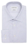 Nordstrom Traditional Fit Microcheck Premium Non-iron Cotton Dobby Dress Shirt In Blue