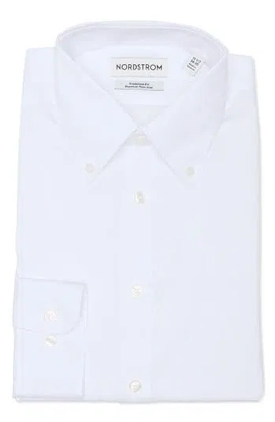 Nordstrom Traditional Fit Non-iron Cotton Button-down Dress Shirt In White