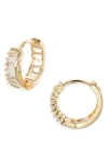 Nordstrom Trillion Cubic Zirconia Huggie Hoop Earrings In Gold