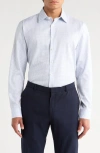 Nordstrom Trim Fit Check Non-iron Cotton Dress Shirt In White