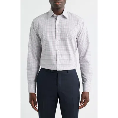 Nordstrom Trim Fit Check Non-iron Cotton Dress Shirt In Gray