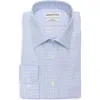Nordstrom Trim Fit Check Premium Non Iron Cotton Button-up Shirt In Blue