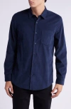Nordstrom Trim Fit Fine Wale Corduroy Button-up Shirt In Navy Blazer